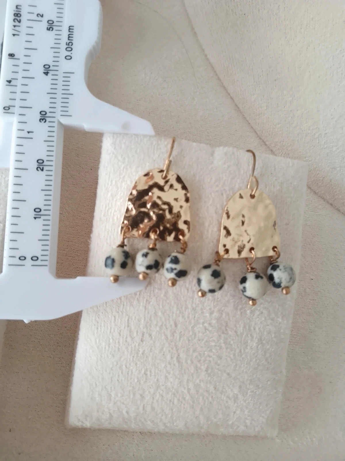 Boucles d'oreille pierres de jaspe dalmatien – photo 2